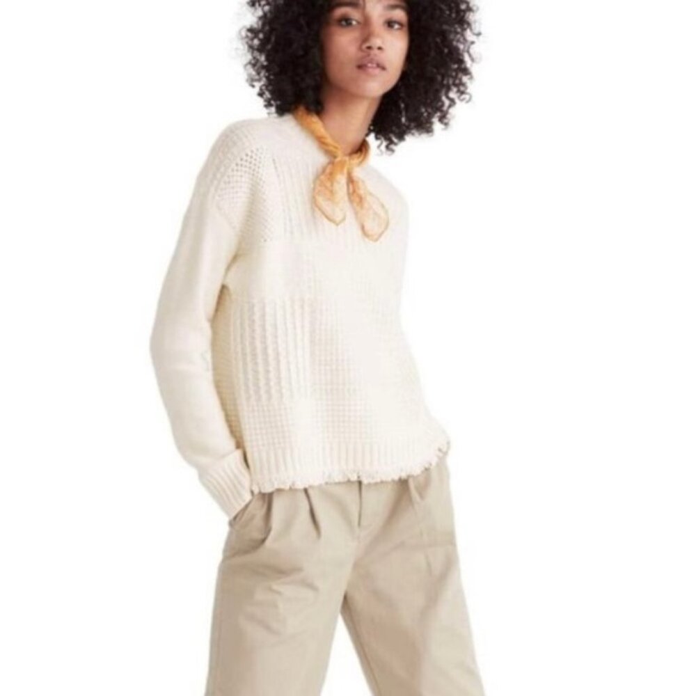 Madewell Pullover Knit Sweater Merino Wool Blend Long Sleeve Size XSmall
